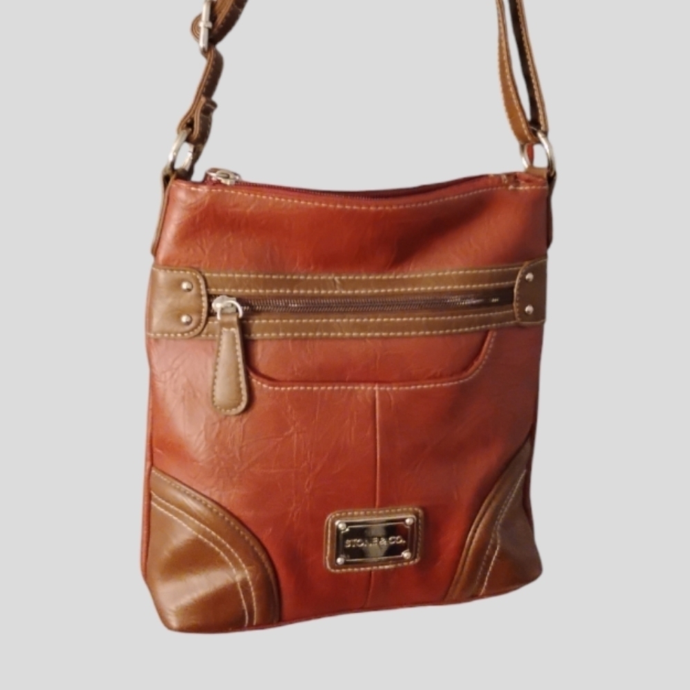 Stone & Company burgundy crossbody purse.  C